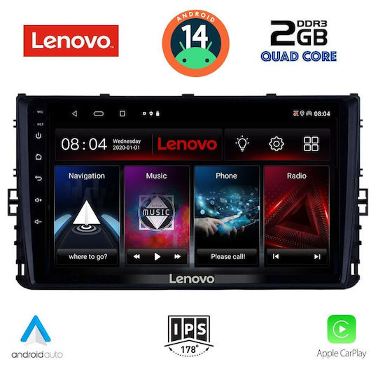 Lenovo Ηχοσύστημα Αυτοκινήτου για Volkswagen Polo / T-Roc / T-Cross 2017> (Bluetooth/USB/AUX/WiFi/GPS/Apple-Carplay/Android-Auto) με Οθόνη Αφής 9"