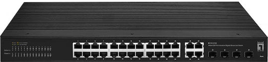 Level One IGS-2128 Gestionat L2 Switch cu 24 Porturi Gigabit (1Gbps) Ethernet și 4 Porturi SFP