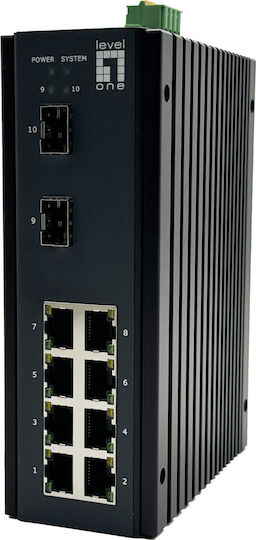 Level One IGU-1071 Managed L2 Switch με 8 Θύρες Gigabit (1Gbps) Ethernet και 2 SFP Θύρες