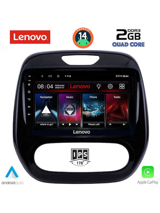 Lenovo Ηχοσύστημα Αυτοκινήτου για Renault Captur 2013-2019 (Bluetooth/USB/AUX/WiFi/GPS/Apple-Carplay/Android-Auto) με Οθόνη Αφής 9"