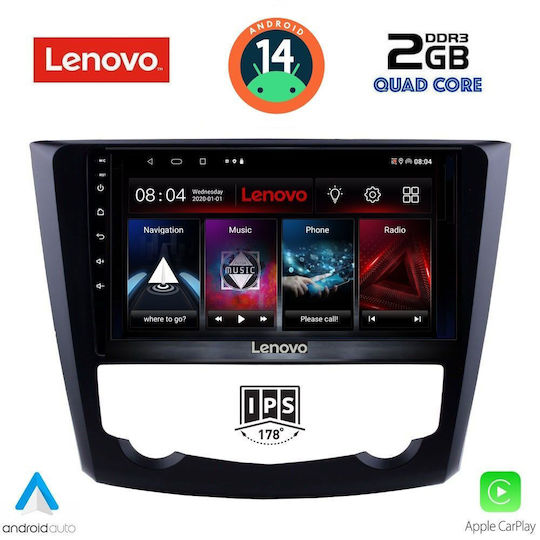 Lenovo Auto-Audiosystem für Renault Kadjar 2015> (Bluetooth/USB/AUX/WiFi/GPS/Apple-Carplay/Android-Auto) mit Touchscreen 9"