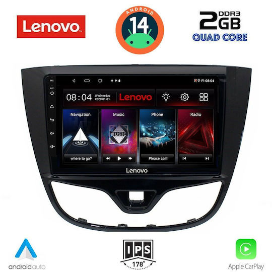 Lenovo Auto-Audiosystem für Opel Karl 2014-2019 (Bluetooth/USB/AUX/WiFi/GPS/Apple-Carplay/Android-Auto) mit Touchscreen 10"
