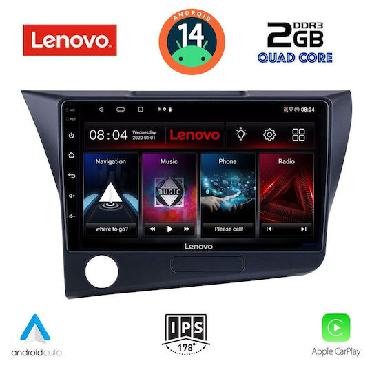 Lenovo Car Audio System for Honda CR-Z 2010-2016 Bluetooth USB AUX Wi-Fi GPS Apple CarPlay Android Auto with 9-Inch Touch Screen