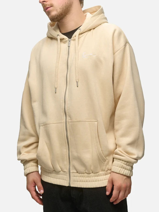 Beige Hoodie Cardigan
