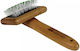 Bamboo Groom Brush Medium for Long-Haired Dogs for Coat Grooming Gray