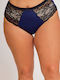 Hochtailliert Damen Slip mit Spitze Blue