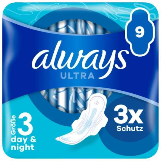 Always Ultra Day & Night Σερβιέτες με Φτερά Νυκτός 9τμχ