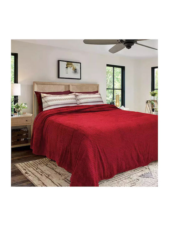Lino Home Pelusa Κουβέρτα Fleece Μονή 160x220εκ. Red