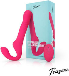 Teazers Trägerlos Strap On mit Dildo mit Vibration in Rosa Farbe