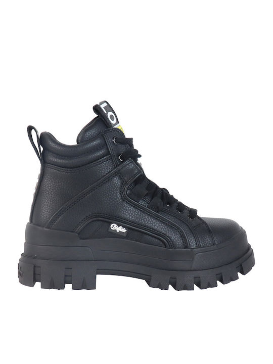 Buffalo Aspha Boots Croco Black