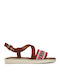 Women's Flat Sandals in Red Color