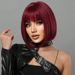 Red Straight Bob Wig with Bangs