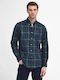 Wetheram Long-sleeved Cotton Shirt Checked Green Loch