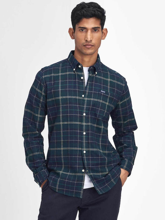 Barbour Long-sleeved Cotton Shirt Dark Green