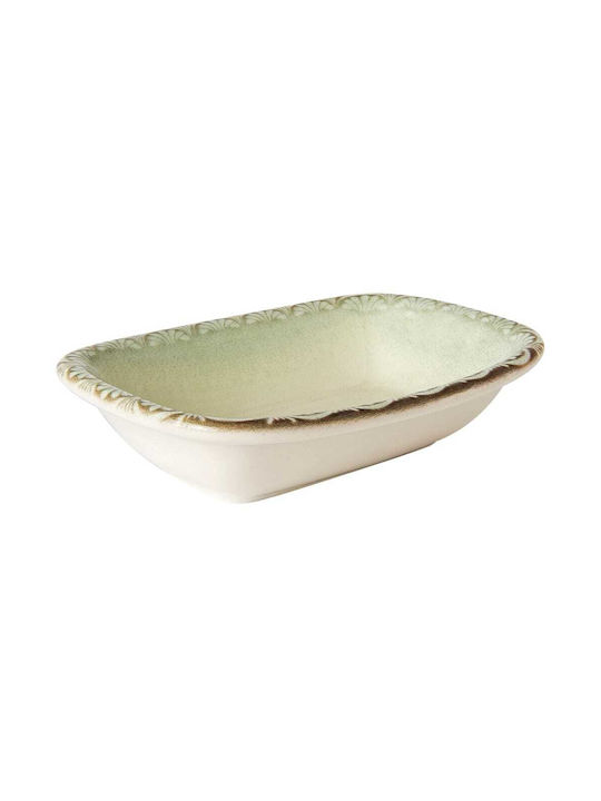 By Bone Serving Bowl Round made of Porcelain Green with Diameter 14cm 12pcs