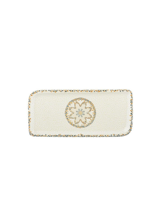 By Bone Serving Platter Rectangular made of Porcelain Beige 30x17.5cm