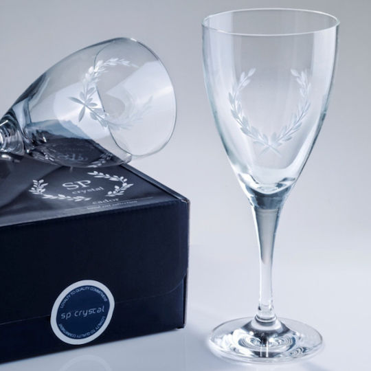 SP Tableware Σετ Ποτήρια για Λευκό Κρασί από Κρύσταλλο Κολωνάτα 365ml 2τμχ
