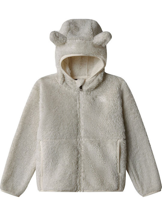 Παιδική Ζακέτα Φούτερ Fleece με Κουκούλα Λευκή Full