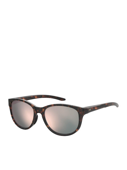 Under Armour Unisex Sunglasses with Brown Tartaruga Plastic Frame and Silver Mirror Lens UA 0014/G/S 086/0J