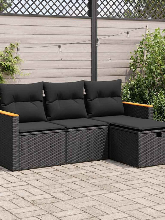 Corner Outdoor Sofa Rattan with Cushions 55x55x...