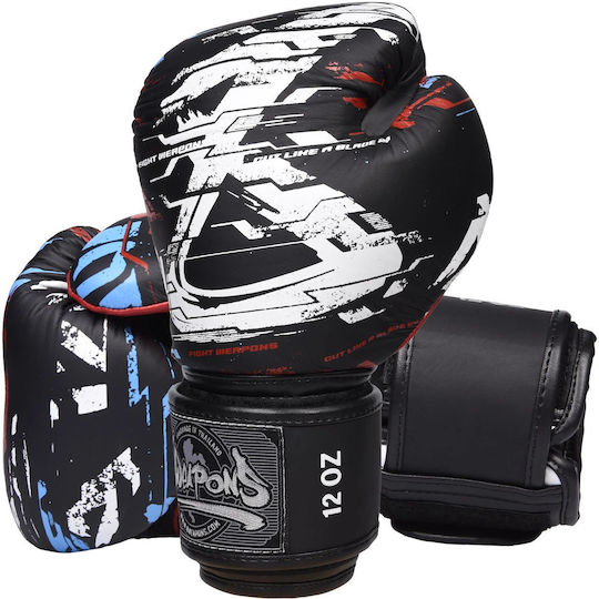 8 Weapons Boxing Gloves Leather for Match Black