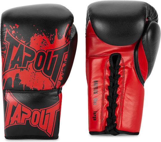 Tapout Γάντια Πυγμαχίας Δερμάτινα για Αγώνα Μαύρα
