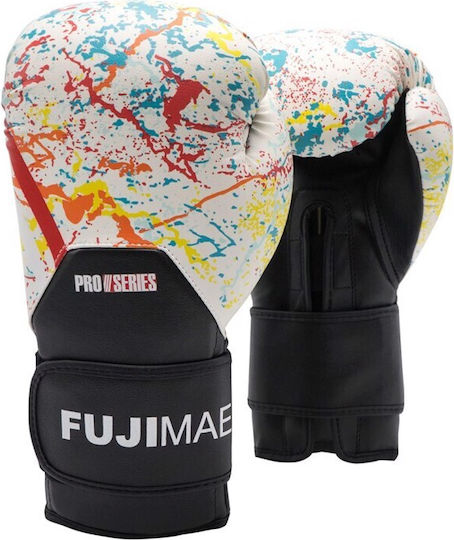 Fujimae Pro Series Γάντια Πυγμαχίας από Συνθετικό Δέρμα για Αγώνα Λευκά