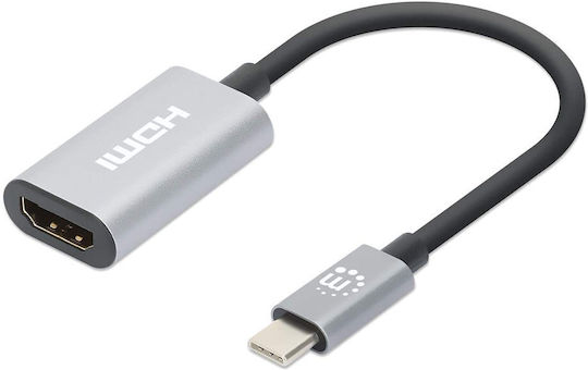 Manhattan Converter USB-C male to HDMI female Gray 1pcs 153973