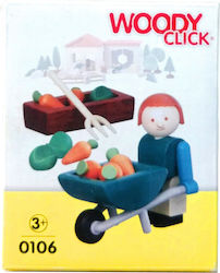 Ξύλινό Woody Click Farmer Cart & Carrots Ξύλινος Αγρότης Καρότσι & Καρότα 0106