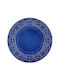 Bordallo Pinheiro Rua Nova Teller Untiefe Keramik Blau mit Durchmesser 34cm