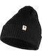 Beanie Unisex Σκούφος με Rib Πλέξη σε Μαύρο χρώμα