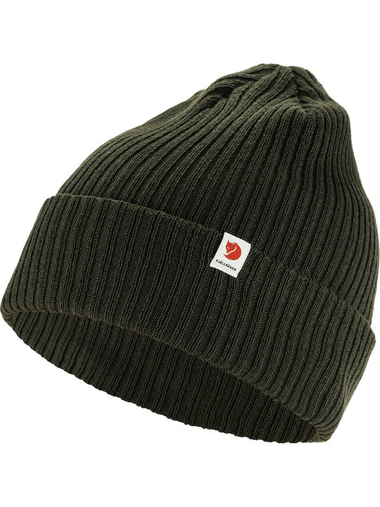 Beanie Unisex Beanie with Rib Knit in Green color