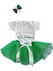 Panathinaikos Baby Bodysuit Set Short-Sleeved with Skirt Green 3pcs