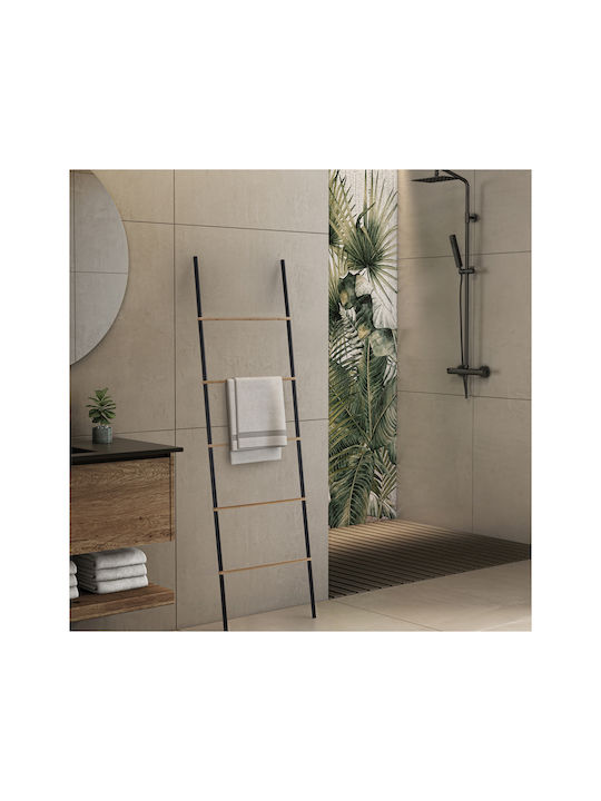 Gedy Single Wall-Mounted Bathroom Ladder Black