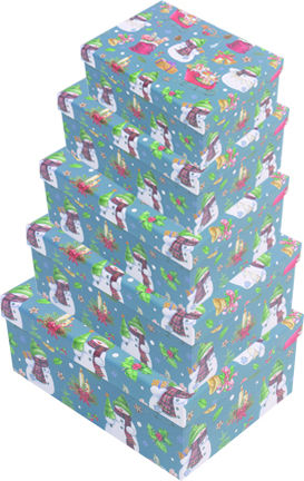 AGC Paper Christmas Box for Gift Blue 29x37.5cm.