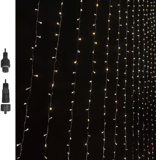 100 Lights LED 3m. x 80cm Warm White type Curtain 1pcs
