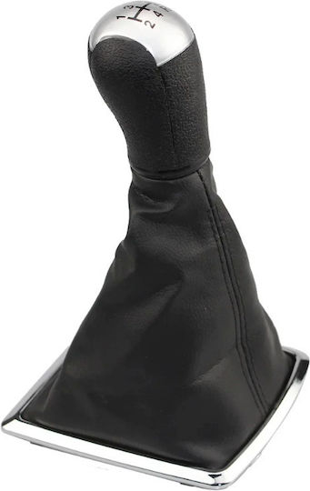 Leather Luxe Δερμάτινη Φούσκα Πόμολο 5 Ταχυτήτων Ασημί Ford Fiesta Mk5 Mondeo Mk2 C Max Mk1 Transit Connect Mk1 Zgear-ford-12