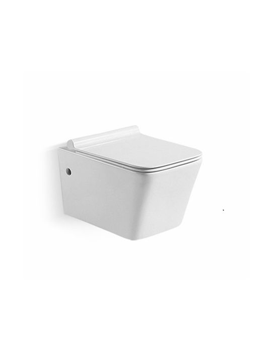 Sanindusa Wall-Mounted Toilet with Slim Cover Soft Close White
