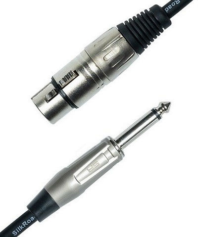Silk Road XLR-Kabel Männlich - 6,3mm Stecker Männlich Schwarz 1m RIH2.5070