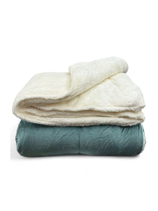 Olia Home Husă de pătură Super Dublu 220x240cm Verde