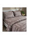 Charalambidis Textiles Tetris Μαξιλαροθήκη Oxford Καφέ 52x72εκ.