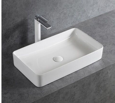 Sanindusa Επικαθήμενος Νιπτήρας Πορσελάνης 50x35x11.5cm Λευκός