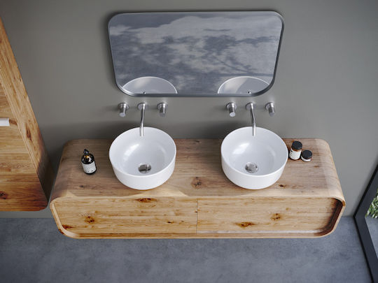 Cerastyle Aqua Επικαθήμενος Νιπτήρας Πορσελάνης 33x33x15.3cm
