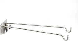 Wall-Mounted IV Pole D-74 with Two Hooks 40cm Stainless Steel