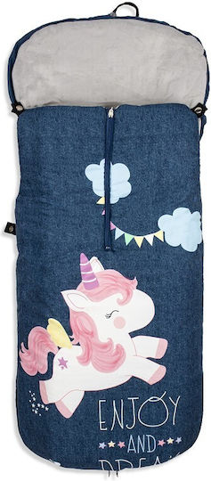 Interbaby Unicornio Universal Sac de picioare pentru cărucior Albastru cu căptușeală de catifea