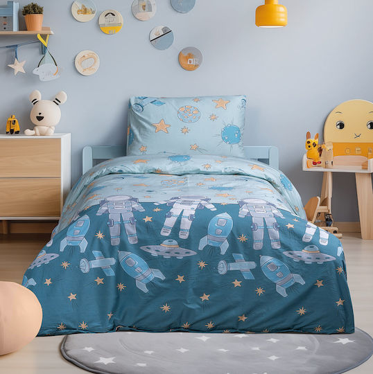 Beauty Home Sheet Set Single Cotton Petrol 170x260cm