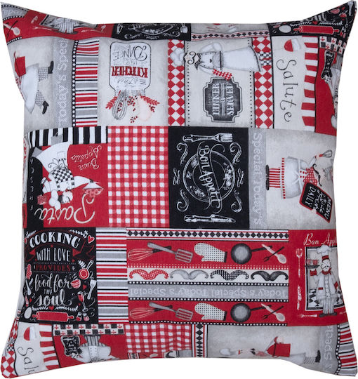Viopros Chef Weihnachtsdekoratives Kissen Quadratisch Mehrfarbig 45x45cm