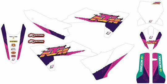 Blackbird Racing Aufklebersatz 2548aa 2023 KTM SX 300 23 KTM SX 250 23 Pink-Weiß
