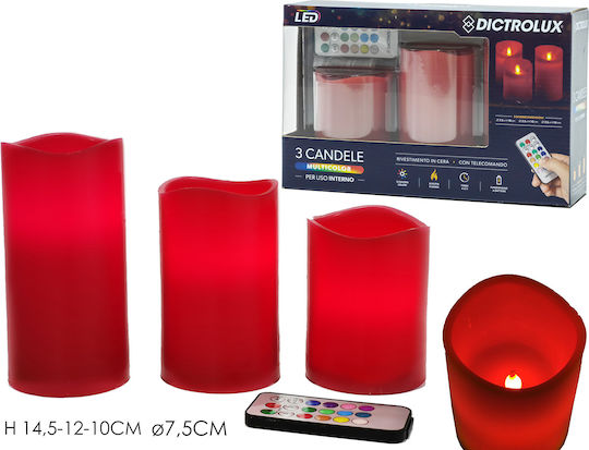 General Trade Dekorative Lampe Wachs-Politur Rot 3Stück