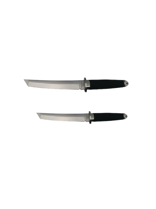 Set Two Hunting Knives Ideallstore Stainless Steel Silver 32.5 Cm Includes Sheath